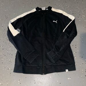Puma Black Jacket with White Stripes